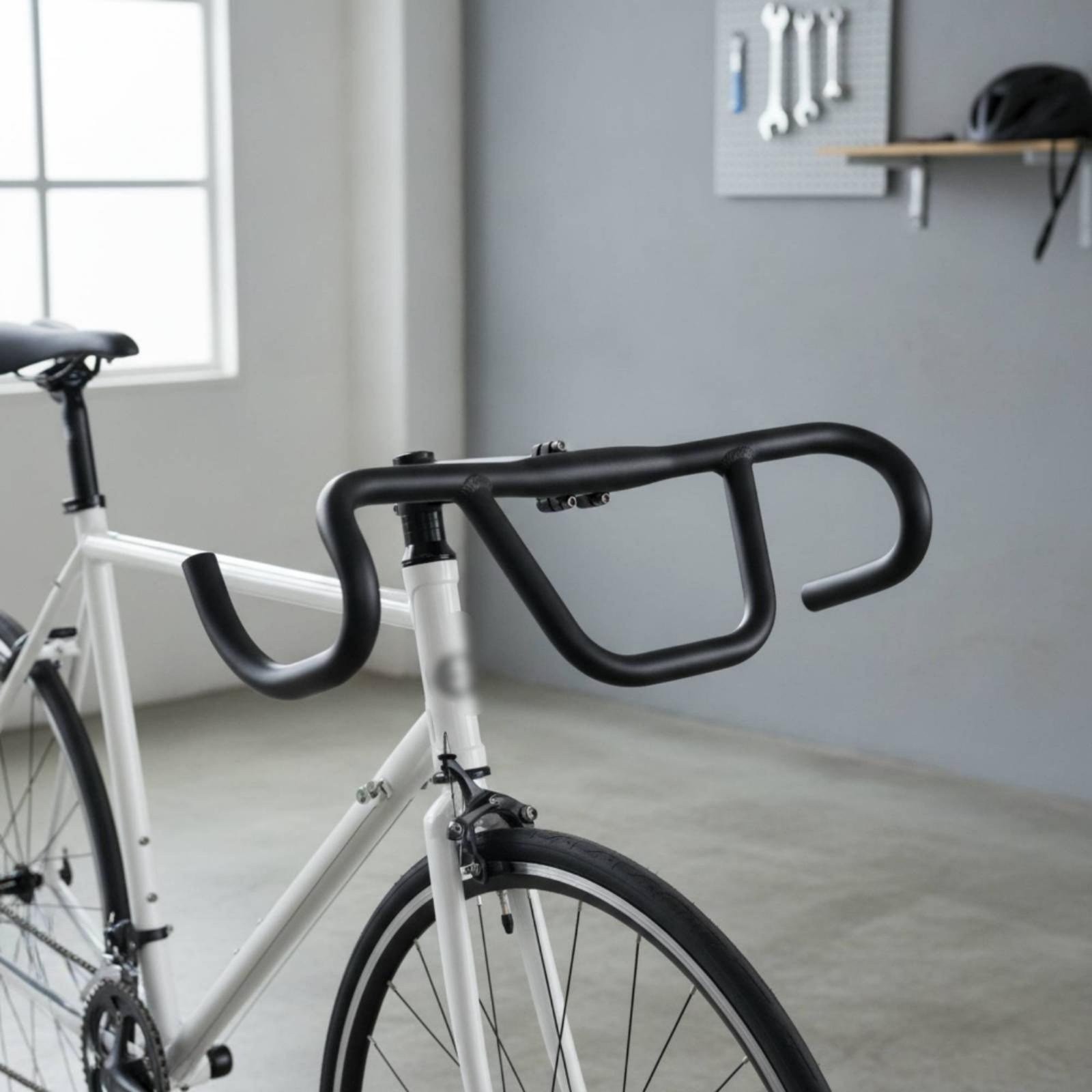 Cycling Commute Distance - 耐久性のあるロードバイク用ドロップハンドルバー 幅430mm レースサイクリング、高速通勤、長距離走行に最適