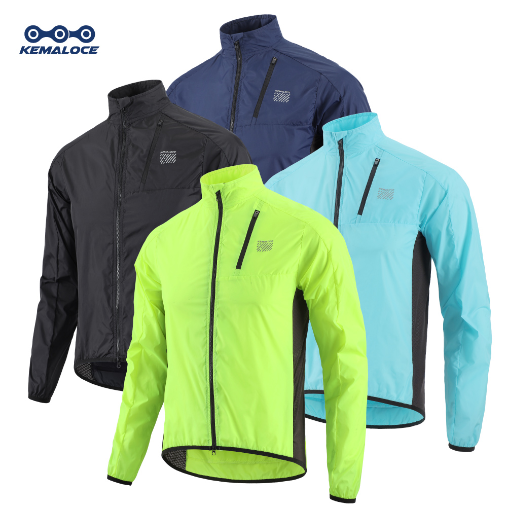 Cycling Commuter Jacket - KEMALOCE サイクリングジャケット防風男性 2026 超軽量長袖バイクジャージブラック & イエロー軽量