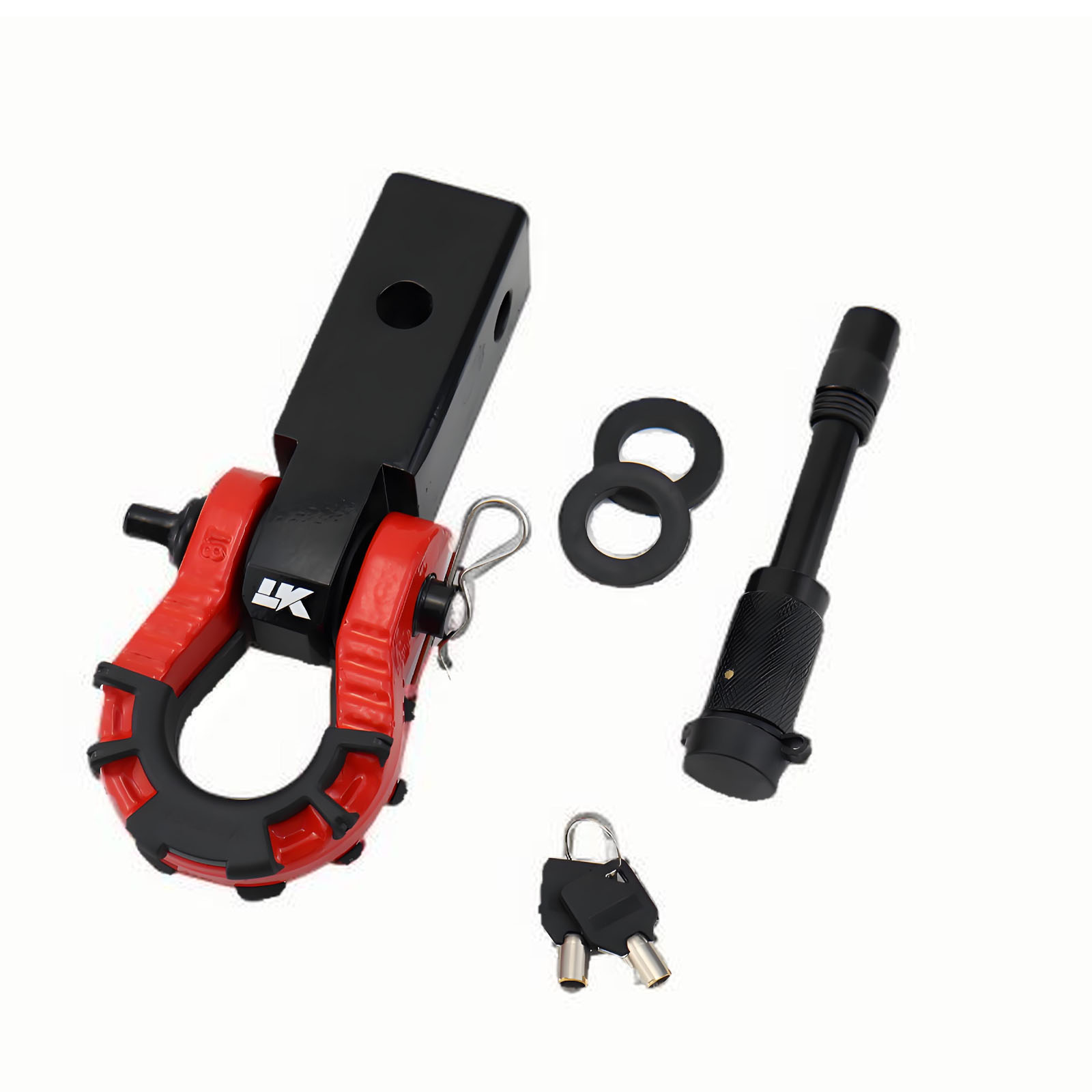U Lock Heavy Duty - 1 セット 8T D リングシャックル、トレーラーヒッチロックピン付きヘビーデューティレシーバー、車両回復オフロード、トラック、ジープ用