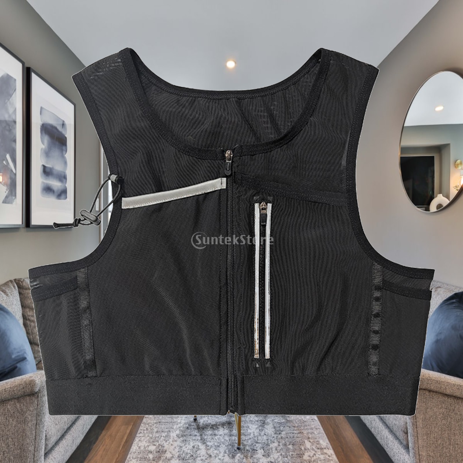 Reflective Vest Cycling - ランニングベストバッグ チェストパック 反射材付きスポーツバッグ サイクリング ナイトウォーキング用