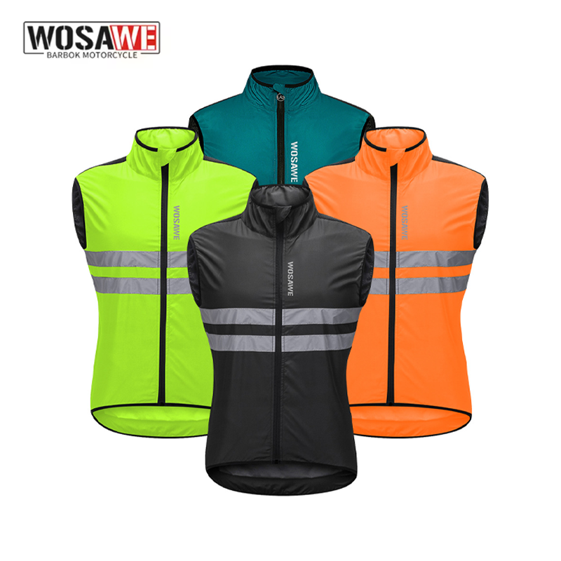 Reflective Vest Cycling - WOSAWE メンズ サイクリング ウインドブレーカー ベスト 軽量