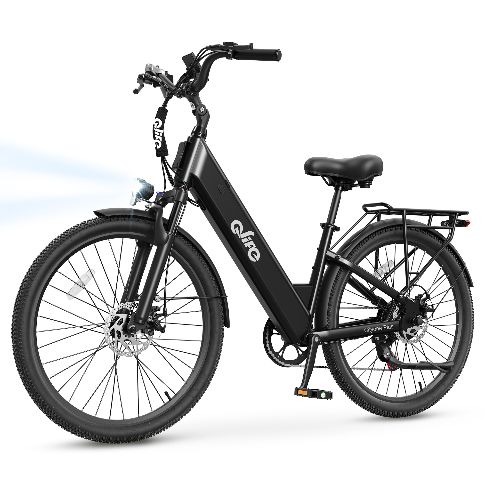 Commuter Biking - Qlife Cityone Plus St 大人用電動自転車、ピーク1500Wモーター、48V 15Ahバッテリー、28MPH