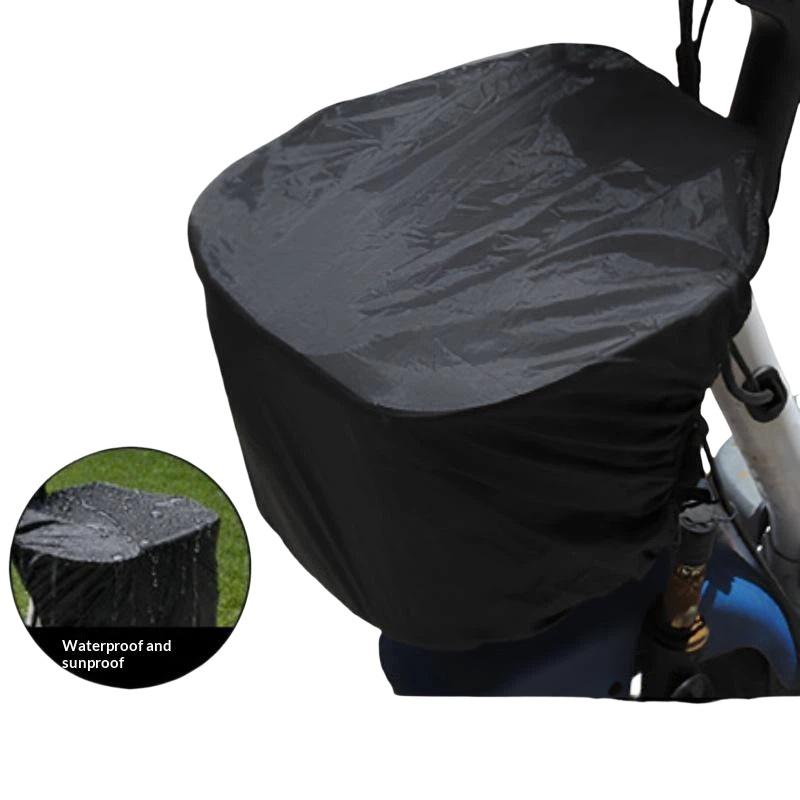 Cycling Commute In Rain - 防水バイクバスケットライナーレインカバー、ユニバーサルサイズ、防塵、バイク、電動自転車、都市通勤サイクリング用