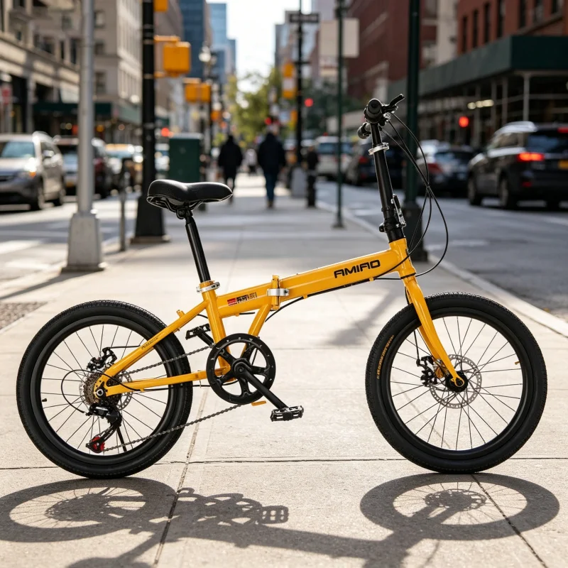 20インチ イエロー スポークホイール 折りたたみ自転車 超 - Commuter Biking のレビューと価格
