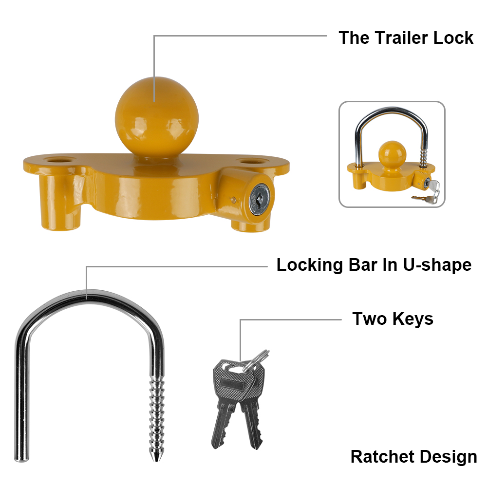 牽引ボールセキュリティ盗難防止トレーラーカプラーヒッチロック - U Lock Heavy Duty のレビューと価格