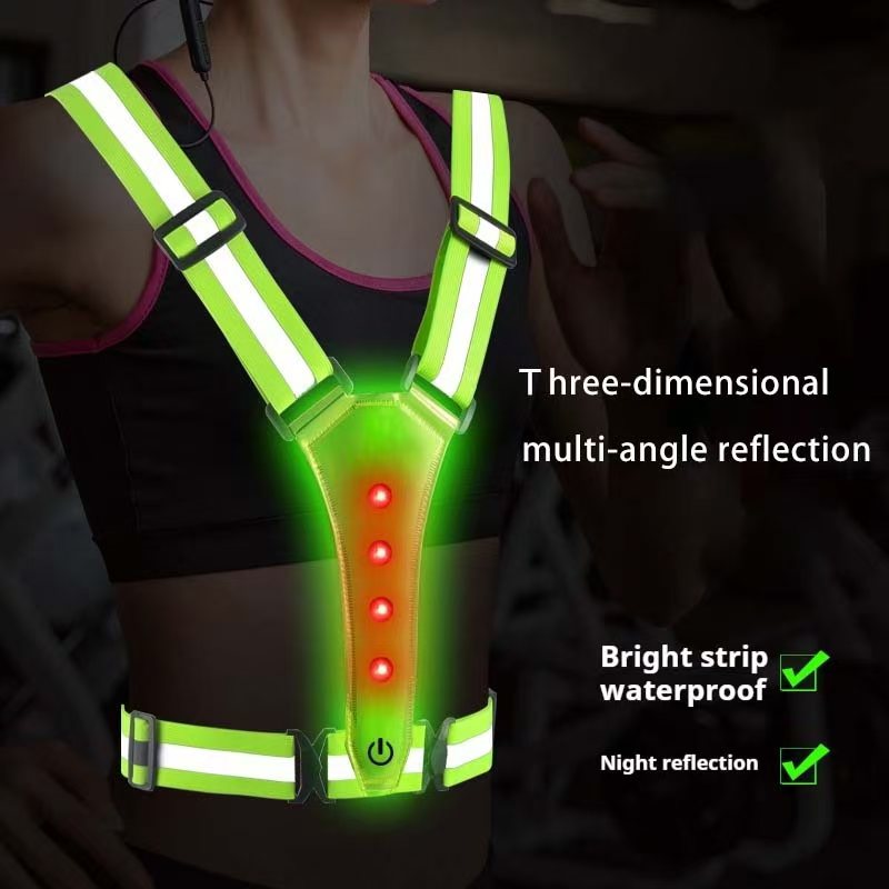 LED ランニングベスト反射発光リフレクターストラップ高サイ - Reflective Vest Cycling のレビューと価格