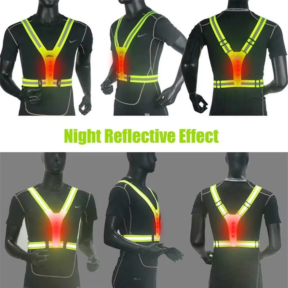 LED ランニングベスト反射発光リフレクターストラップ高サイ - Reflective Vest Cycling のレビューと価格