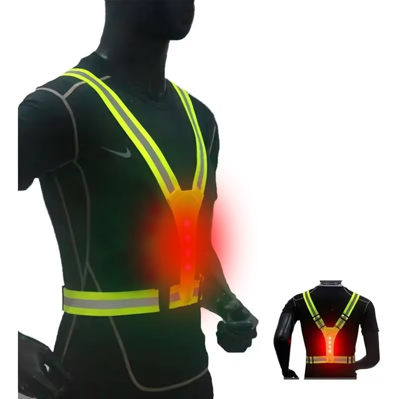 LED ランニングベスト反射発光リフレクターストラップ高サイ - Reflective Vest Cycling のレビューと価格