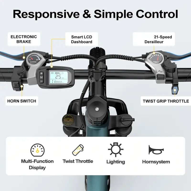 26インチ24インチ電動マウンテンEバイク（大人用）、100 - Commuter Biking のレビューと価格