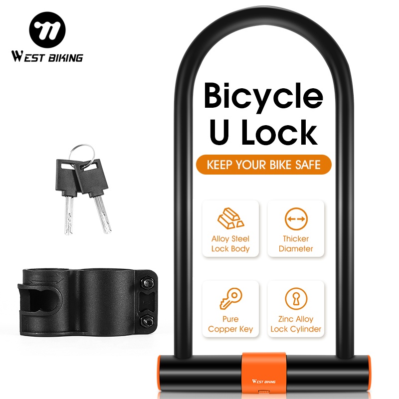 WEST BIKING ダブルオープニングU字型自転車ロック - U Lock Heavy Duty のレビューと価格