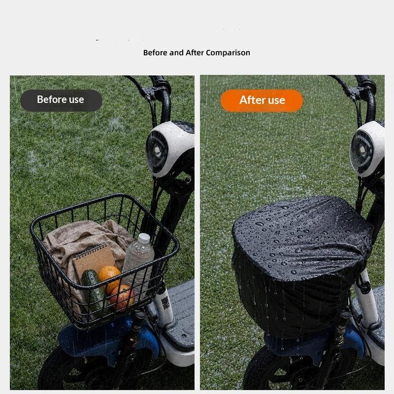 防水バイクバスケットライナーレインカバー、ユニバーサルサイズ - Cycling Commute In Rain のレビューと価格